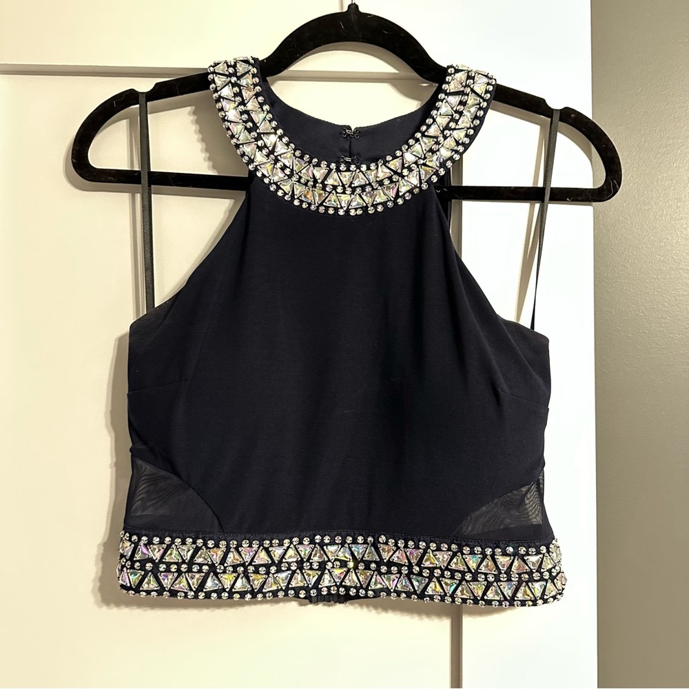 B Darlin Embellished Set Navy Blue